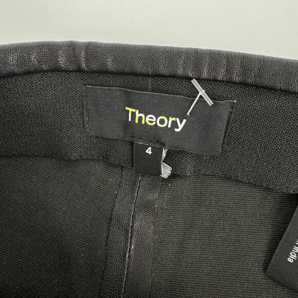Theory High Rise Adbelle L2 Leather Skinny Pants Black Size 4 - Picture 6 of 15